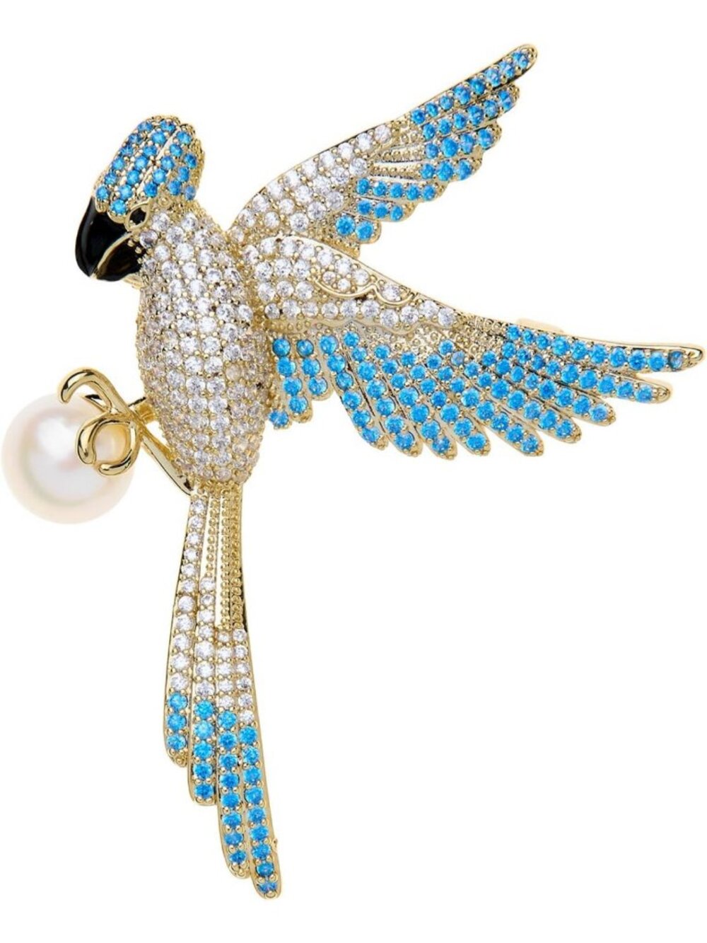 Elegant Freshwater Pearl Hummingbird Brooch Pin for Women - Unique Bird Gift